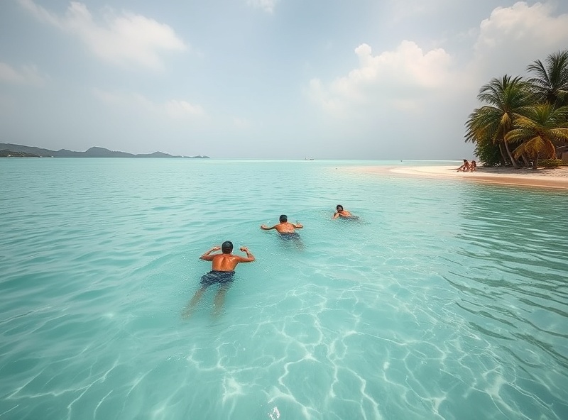 Open water swimming at Vung Tau beach