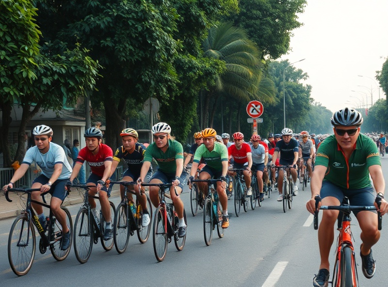 VNG cycling group ride, Saigon